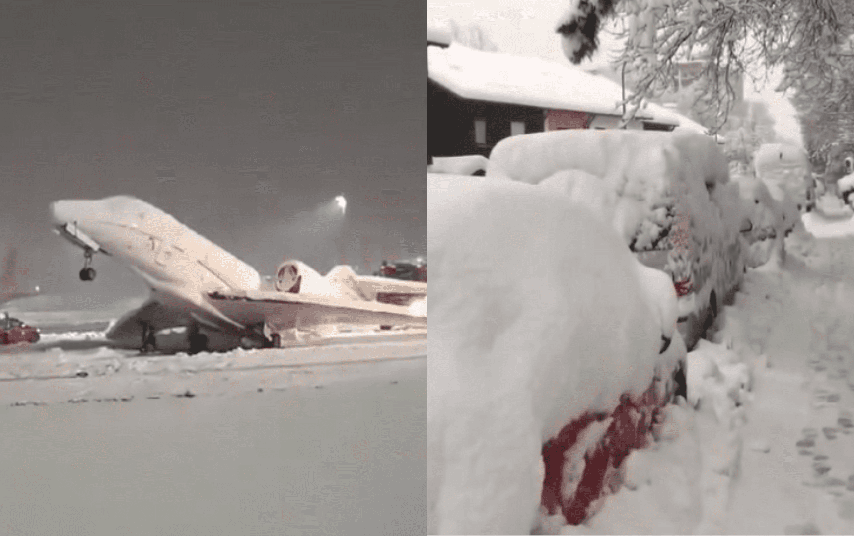 [Video] Aviones quedaron congelados tras intensa nevada en Múnich