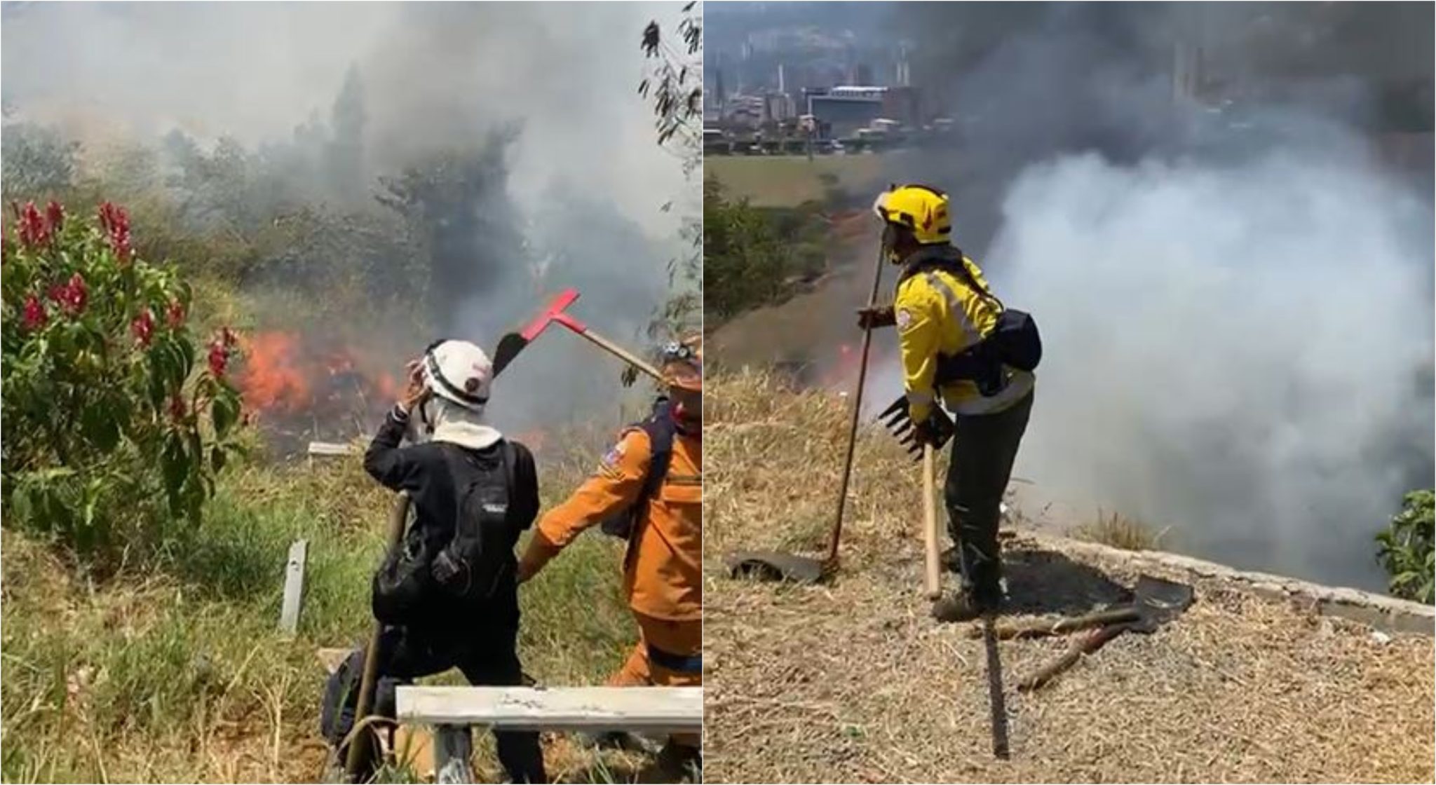 Autoridades atienden nuevo incendio en el cerro Quitasol en Bello