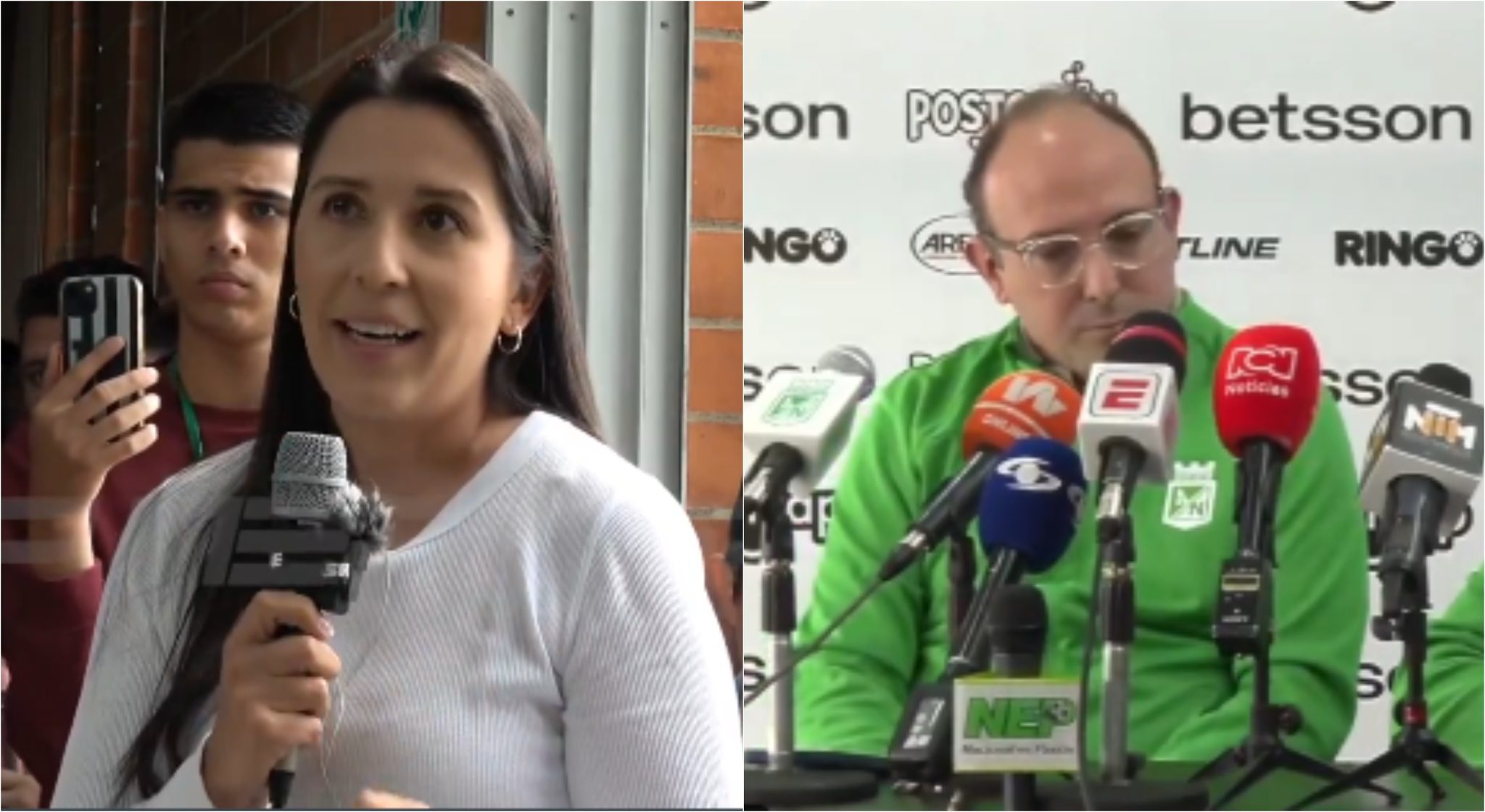 Periodista de Noticias Telemedellín incomodó con una pregunta a dirigentes de Atlético Nacional