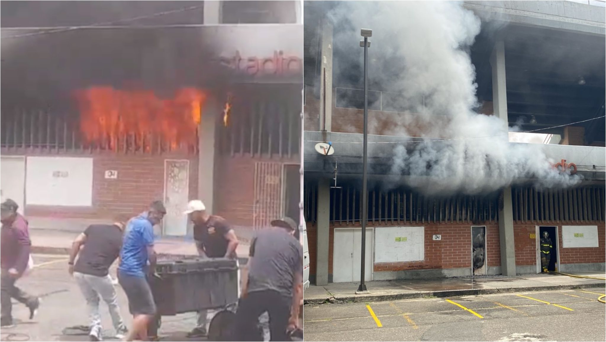 [Video] Bomberos de Envigado controlaron incendio en el Polideportivo Sur