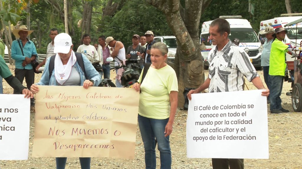 Así transcurre la protesta de caficultores en La Pintada por desacuerdos con el Gobierno nacional