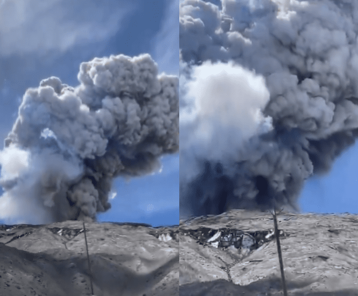 [Video] Impresionante emisión de ceniza en el volcán Nevado del Ruiz