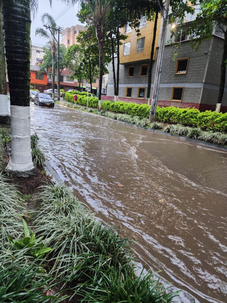 Fuerte aguacero en Medellín deja vías inundadas y caída de árboles