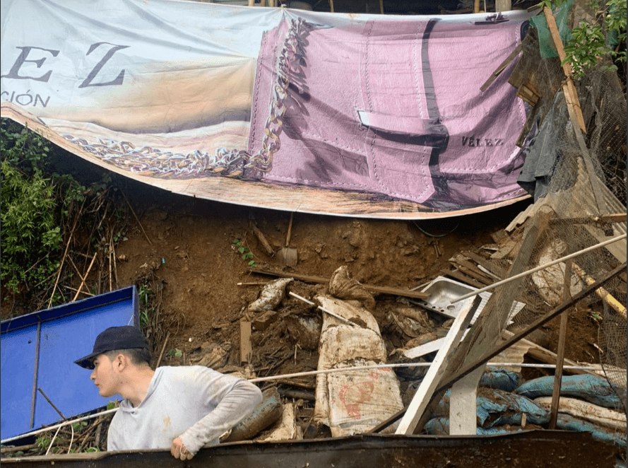 Casa del adulto mayor en Enciso El Pinal colapsó por fuertes lluvias