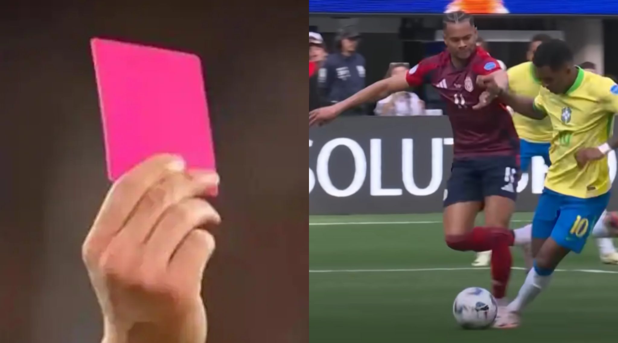 Por primera vez fue usada la tarjeta rosa en la Copa América 2024