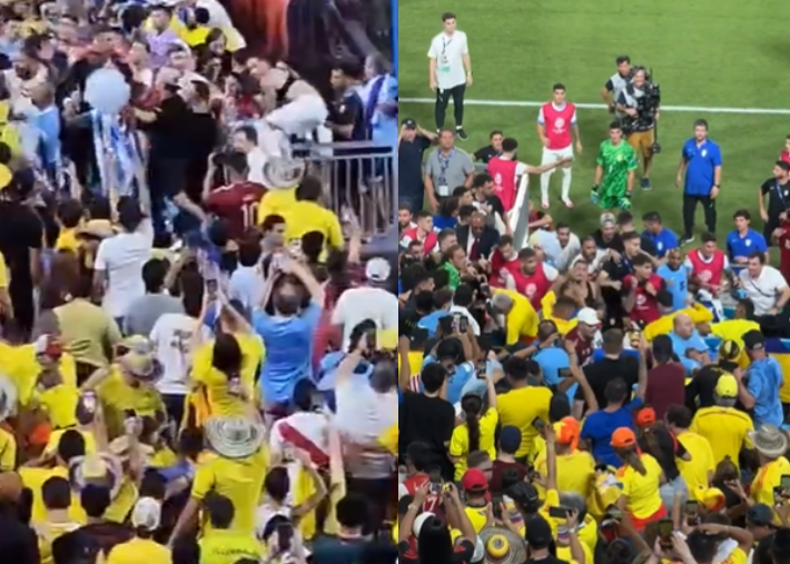 Esta habría sido la razón de pelea de jugadores uruguayos con hinchas de Colombia