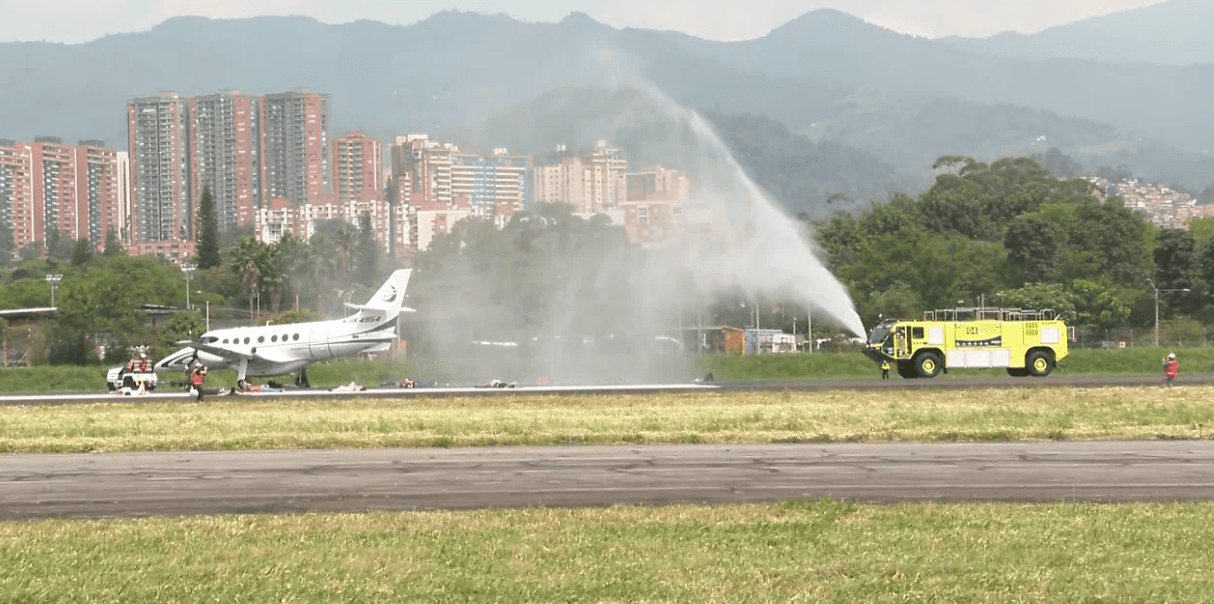 Así fue el simulacro de seguridad aérea en el aeropuerto Olaya Herrera