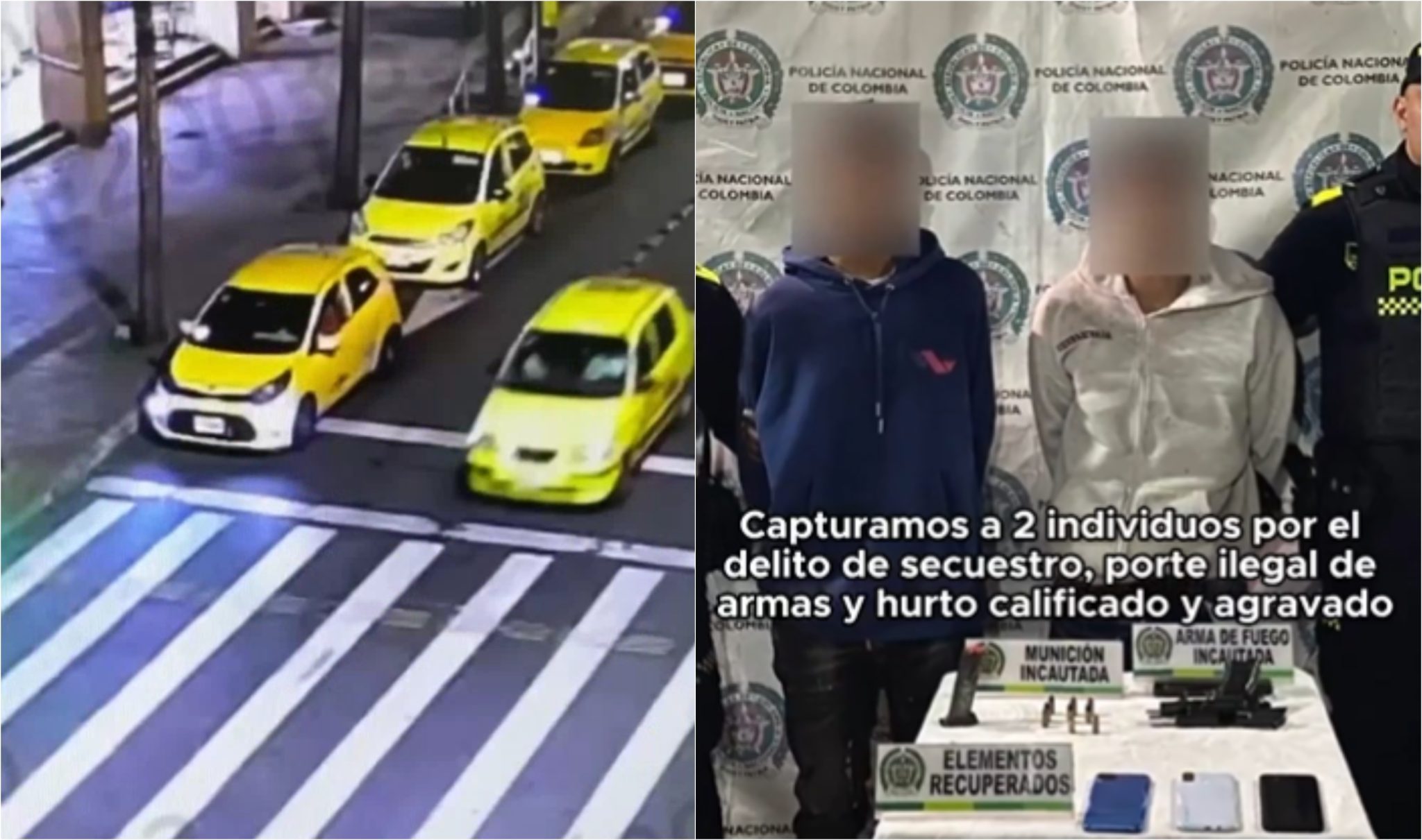 Capturan en persecución a hombres que robaron a personas en un taxi