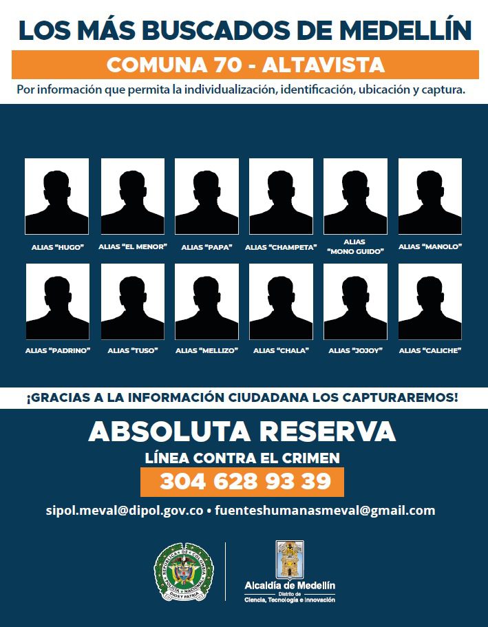 Este es el cartel con los 12 criminales más buscados en Altavista