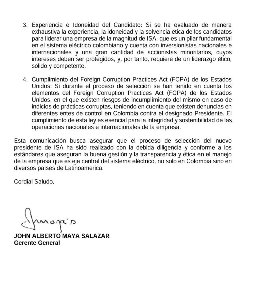 EPM solicitó a ISA detalles para la designación de Jorge Carrillo como presidente de la entidad