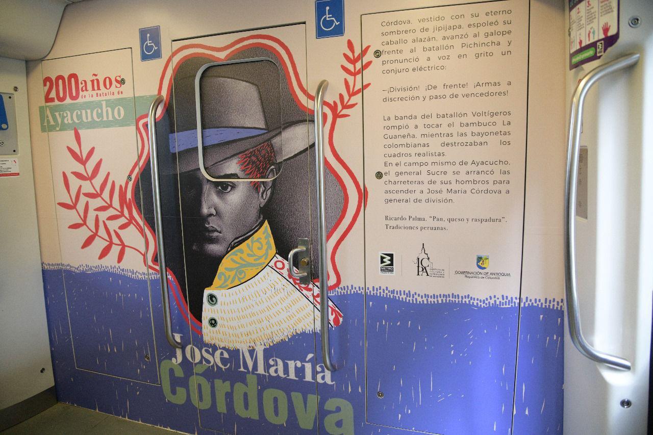 Así es el tren del Metro le rinde homenaje a José María Córdova