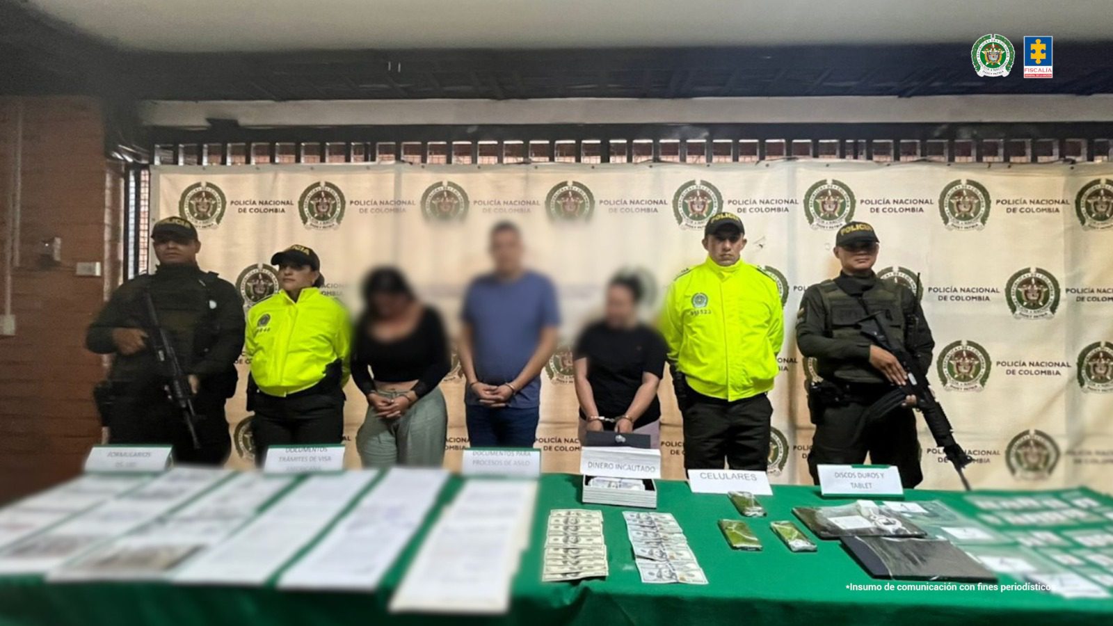 Cayó banda señalada de falsificar documentos y crear perfiles falsos para visas humanitarias