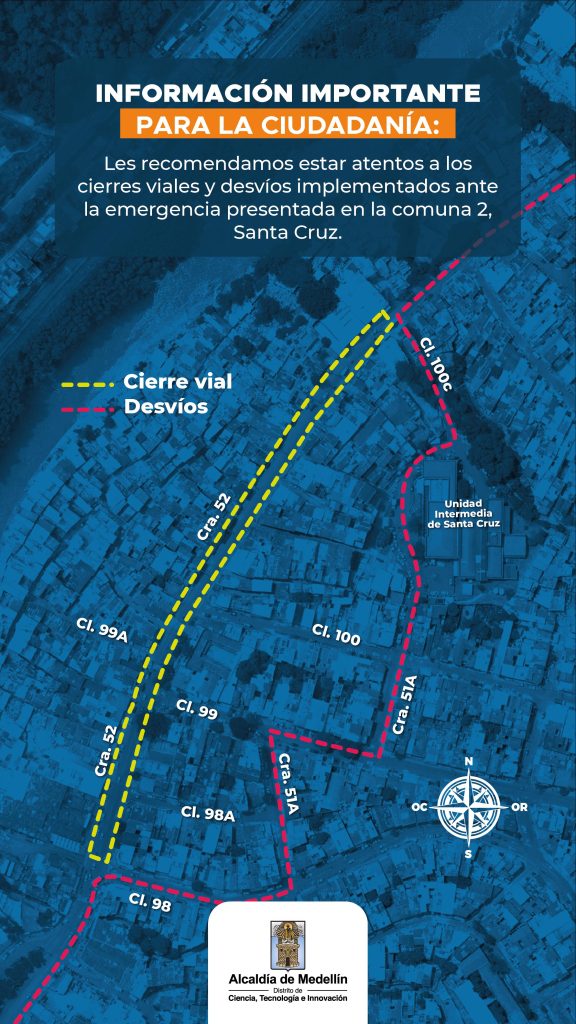 Hay cierre vial e indefinido por contingencia en Santa Cruz