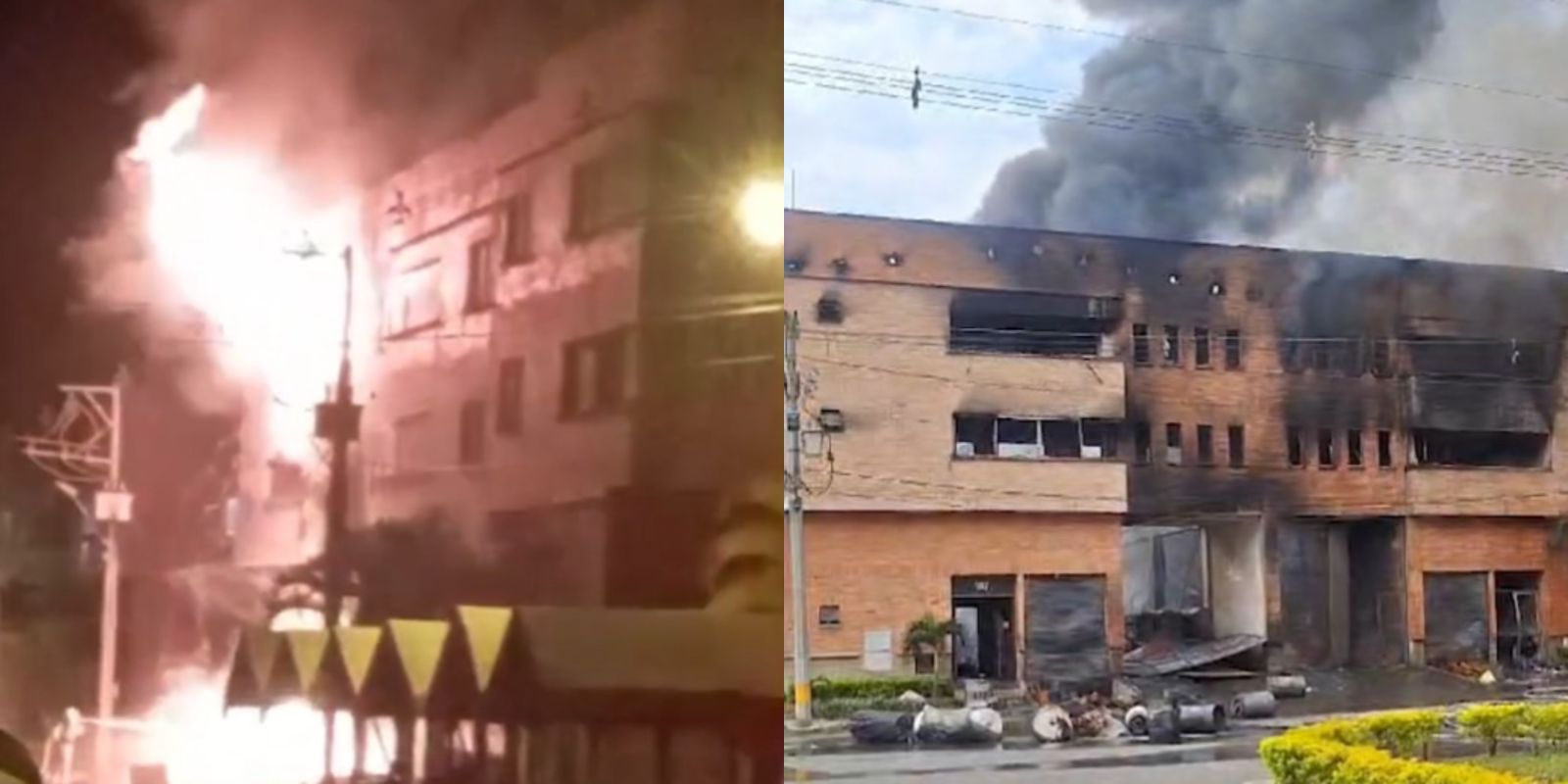 [Video] Grave incendio arrasó con 2 bodegas en Girardota: más de 30 bomberos intervinieron