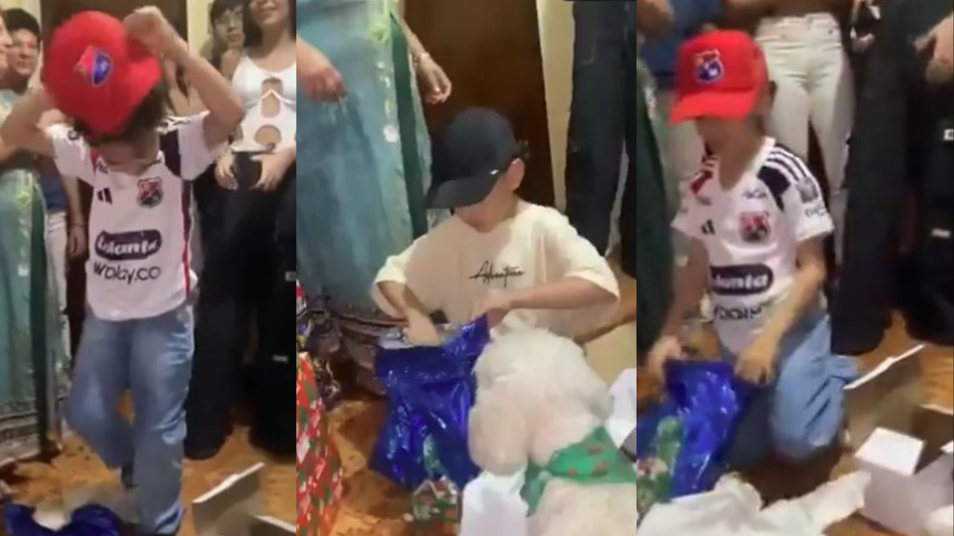 En un video que se volvió viral en redes sociales, un niño no pudo ocultar su emoción al recibir un regalo muy especial: la camiseta del Deportivo Independiente Medellín. El niño que se ve muy feliz no dudó en ponerse la camiseta del Medellín, símbolo de su amor por el equipo rojo.