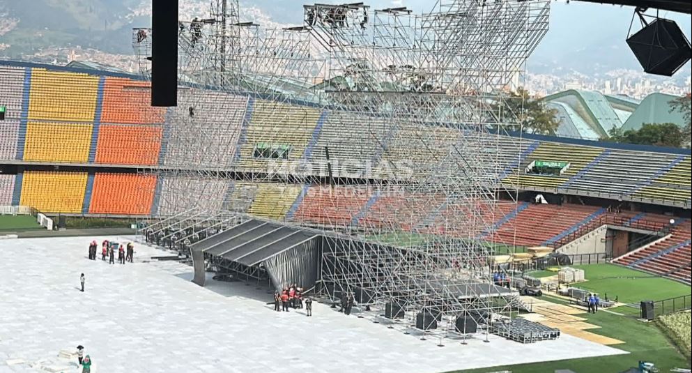 Así es el montaje del escenario de Shakira en su presentación en Medellín