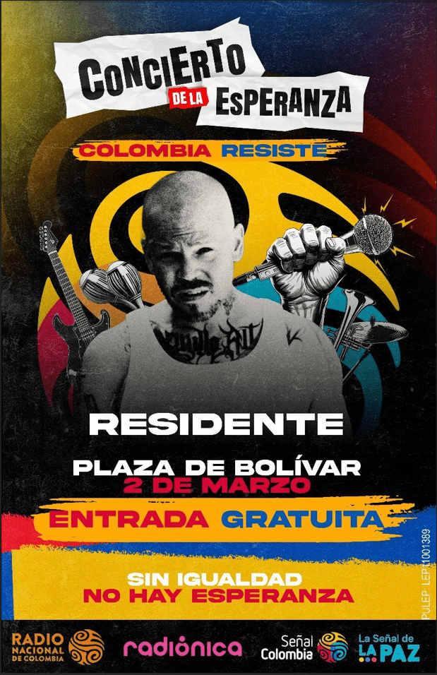 Residente cancela su participación en el 'Concierto de la Esperanza' en Bogotá