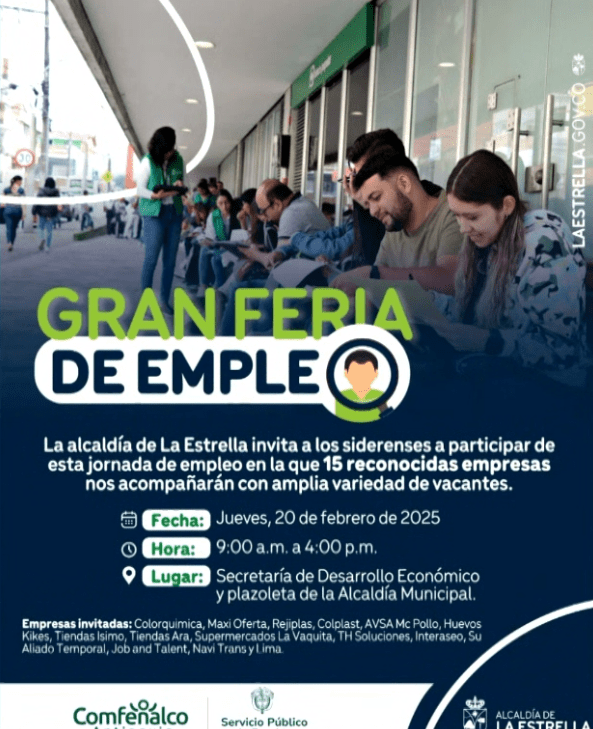 Habrá feria de empleo con más de 15 reconocidas empresas y así puede participar