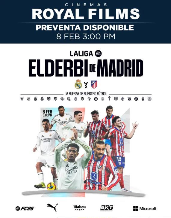 Partido entre Real Madrid y Atlético de Madrid se podrá ver en estas salas de cine