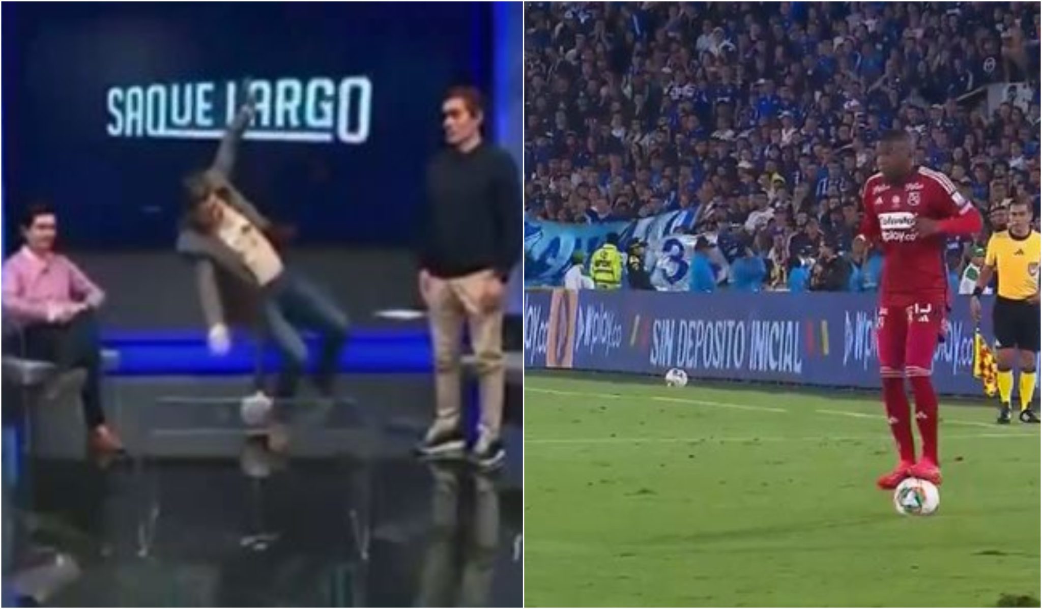 Tito Puccetti trató de imitar 'lujito' de un jugador del DIM y se cayó en pleno programa