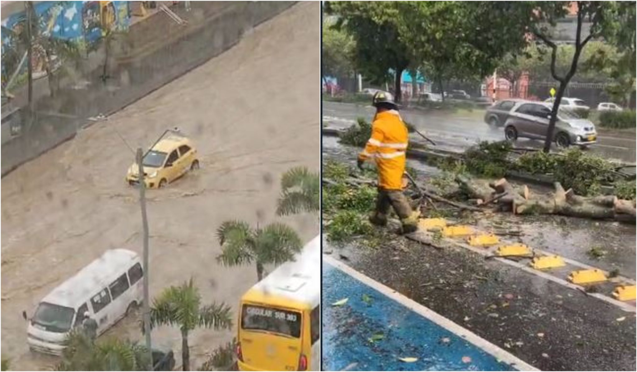 Torrencial aguacero con descargas eléctricas provocó inundaciones y otros daños