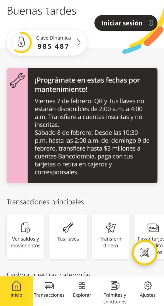 ¡Prográmese! Varios servicios de la app de Bancolombia estarán en mantenimiento