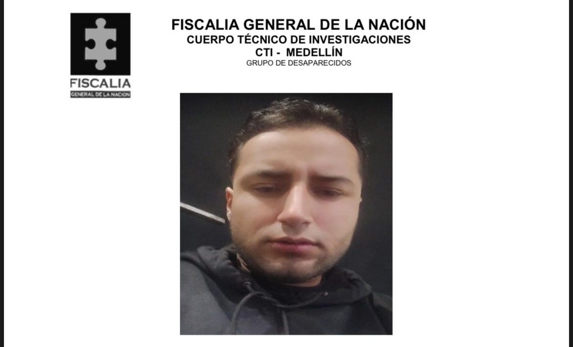 Buscan a Héctor Santiago Tamayo, joven de 26 años desaparecido en Medellín