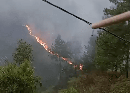 Bomberos intentan controlar incendio en el cerro Quitasol