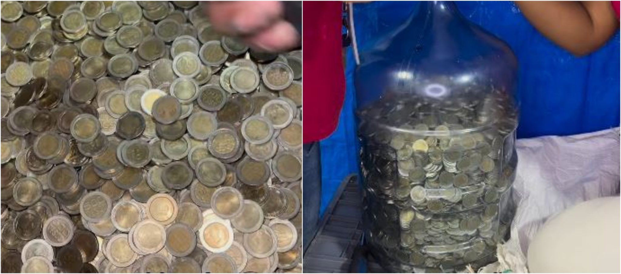 ¿Cuánto puedes ahorrar llenando un botellón con monedas de 500 o 1.000 pesos?