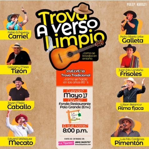 'Trova a Verso Limpio' una noche de imaginación y tradición en Envigado