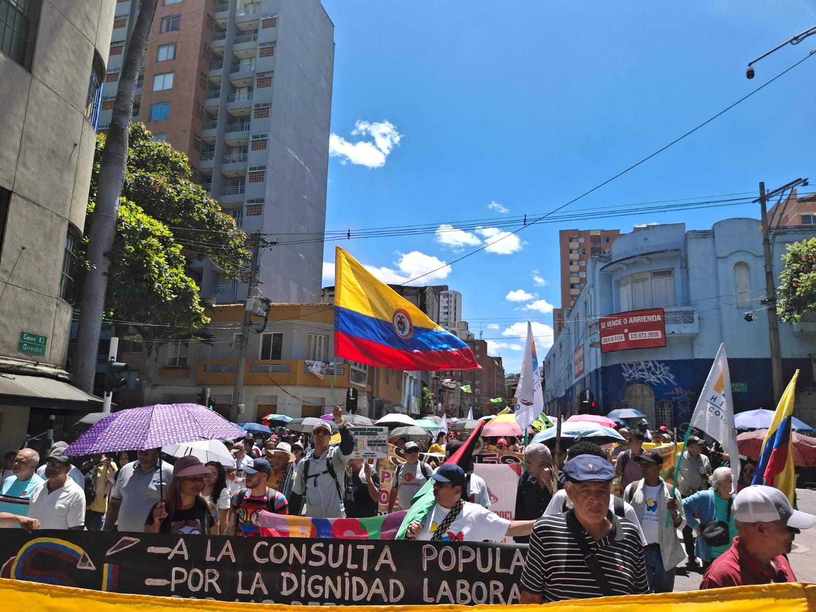 Así avanza la movilización en Medellín convocada por las centrales obreras