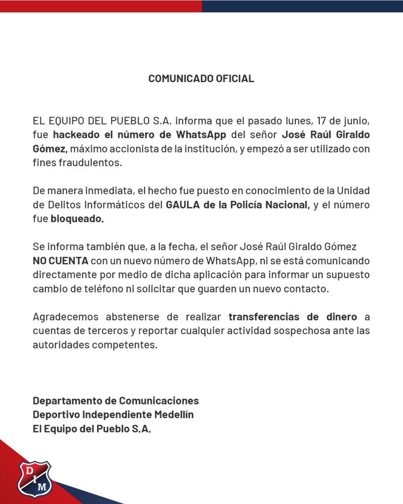 Hackearon el WhatsApp del dueño del DIM para cometer estafas y pedir dinero