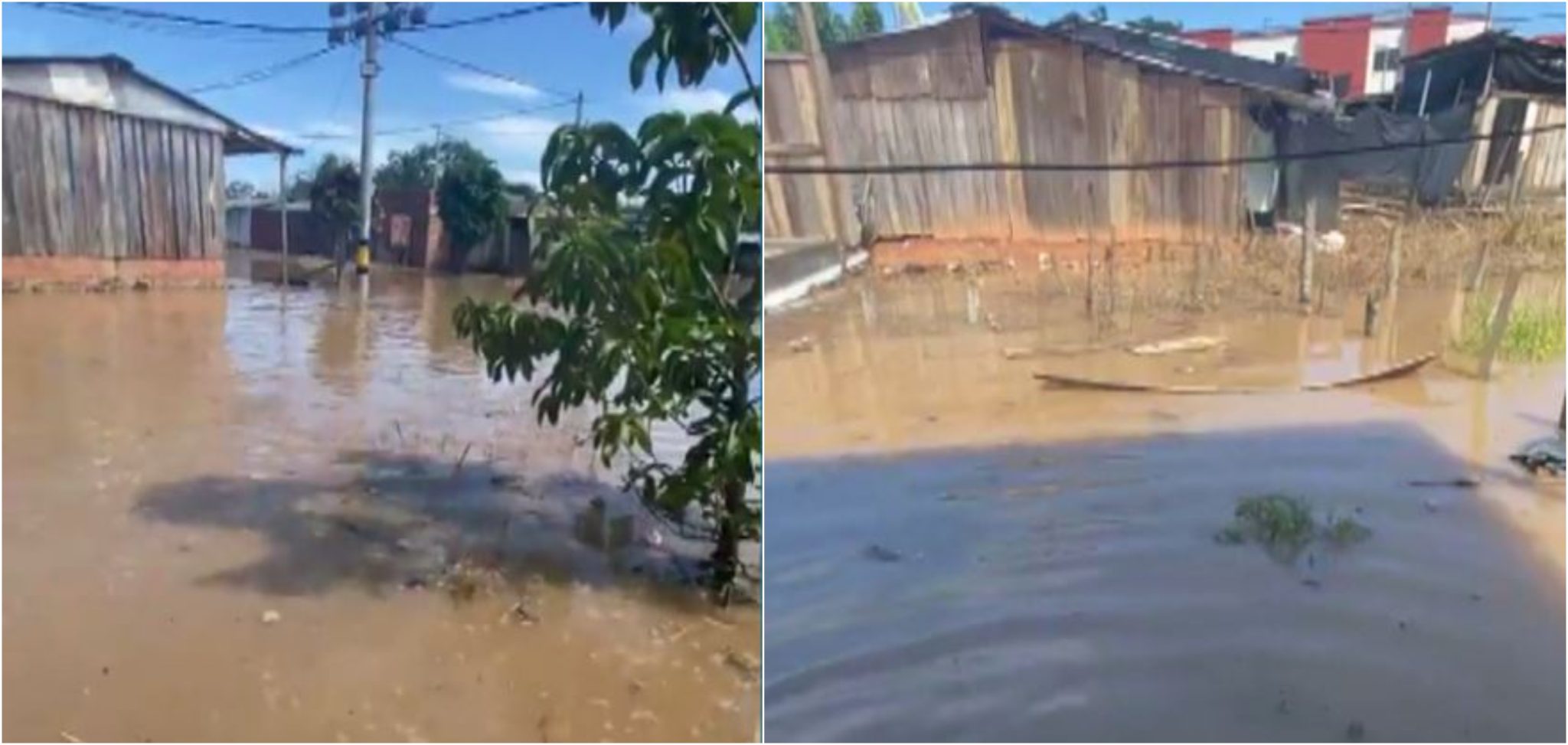 Producto de las fuertes lluvias resultaron inundados cinco barrios en Yondó