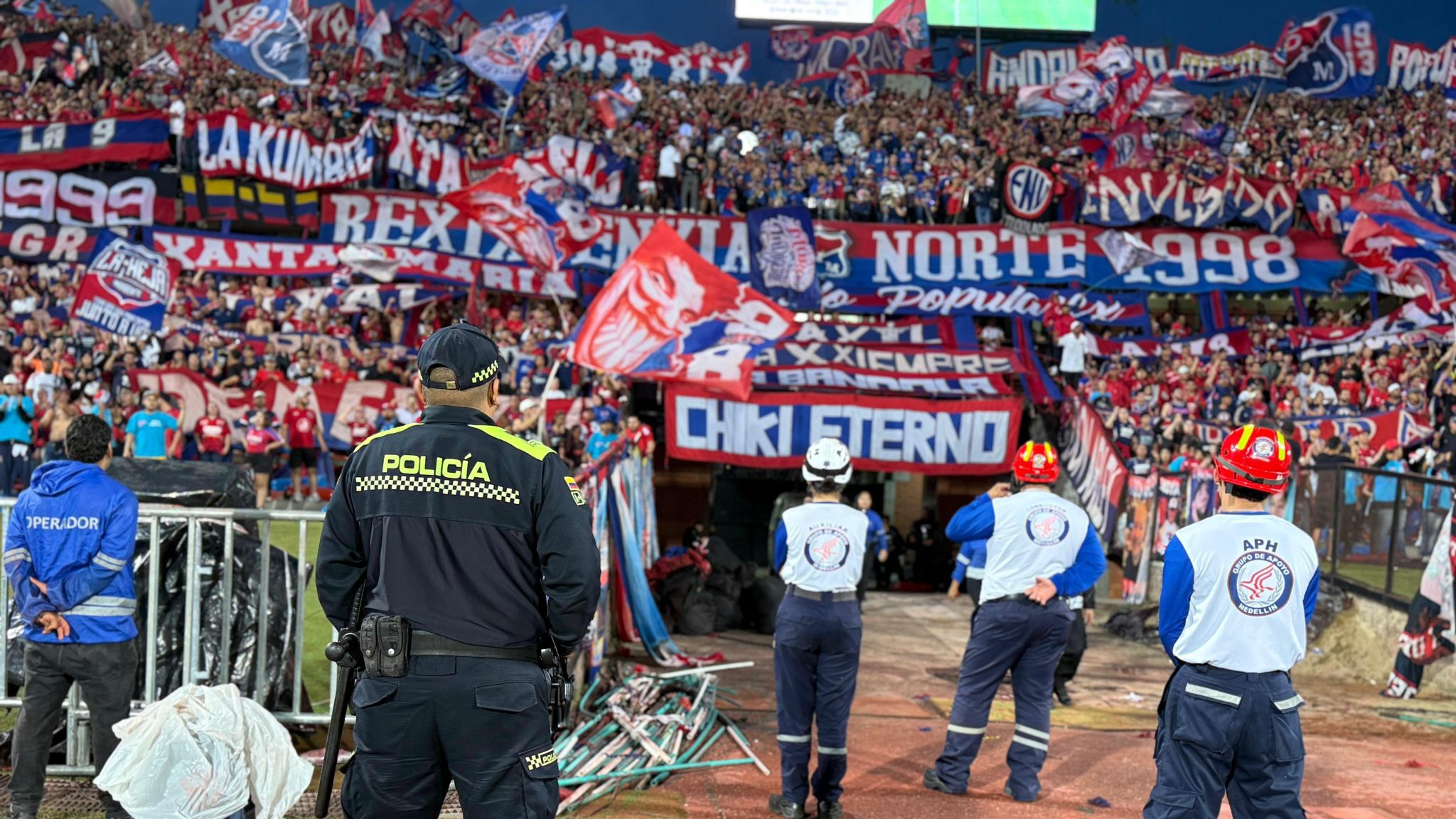 Este es el dispositivo de seguridad para el partido DIM vs. Santa Fe