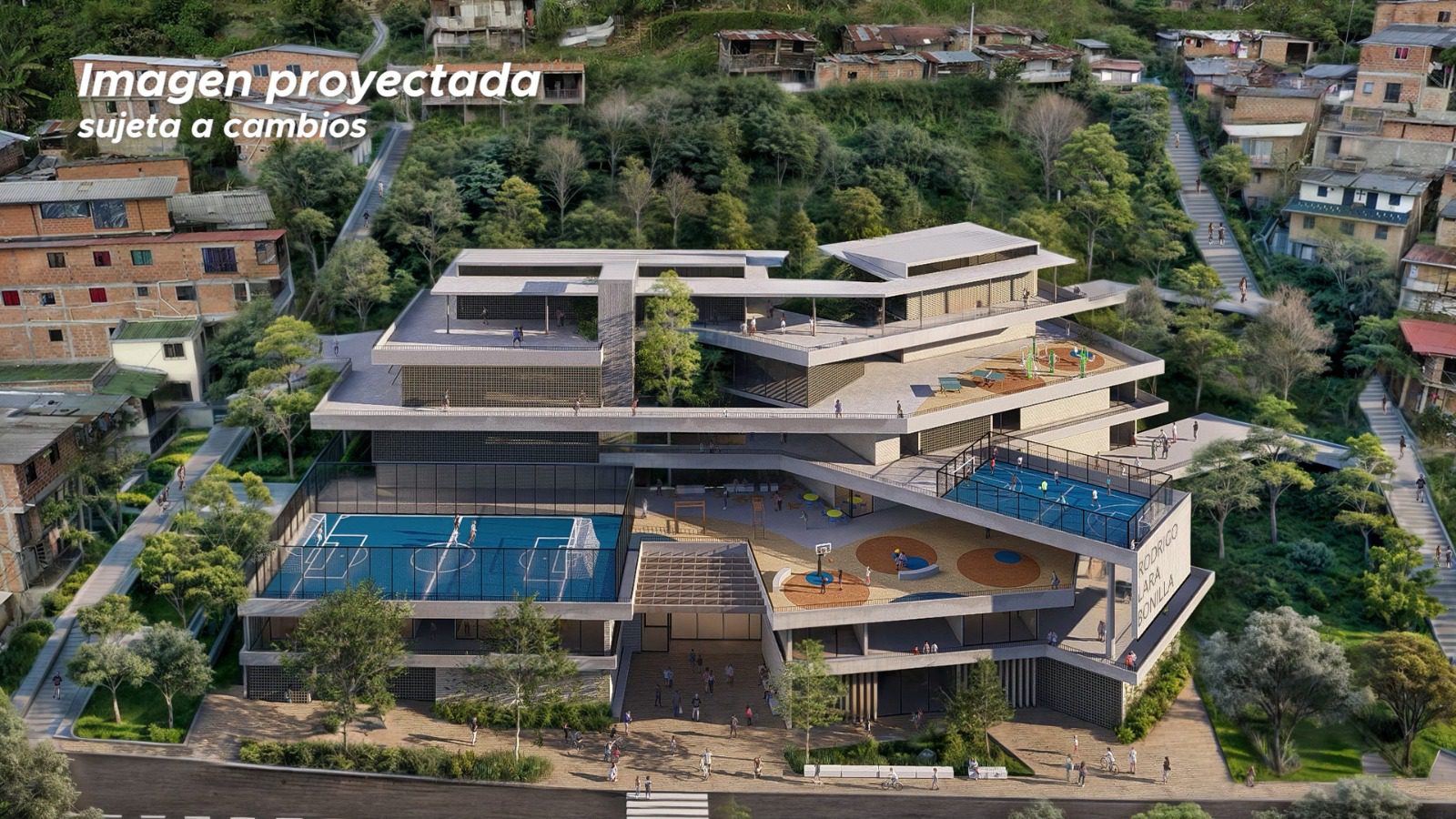 Así será el megacolegio Rodrigo Lara Bonilla, uno de los más grandes de Medellín