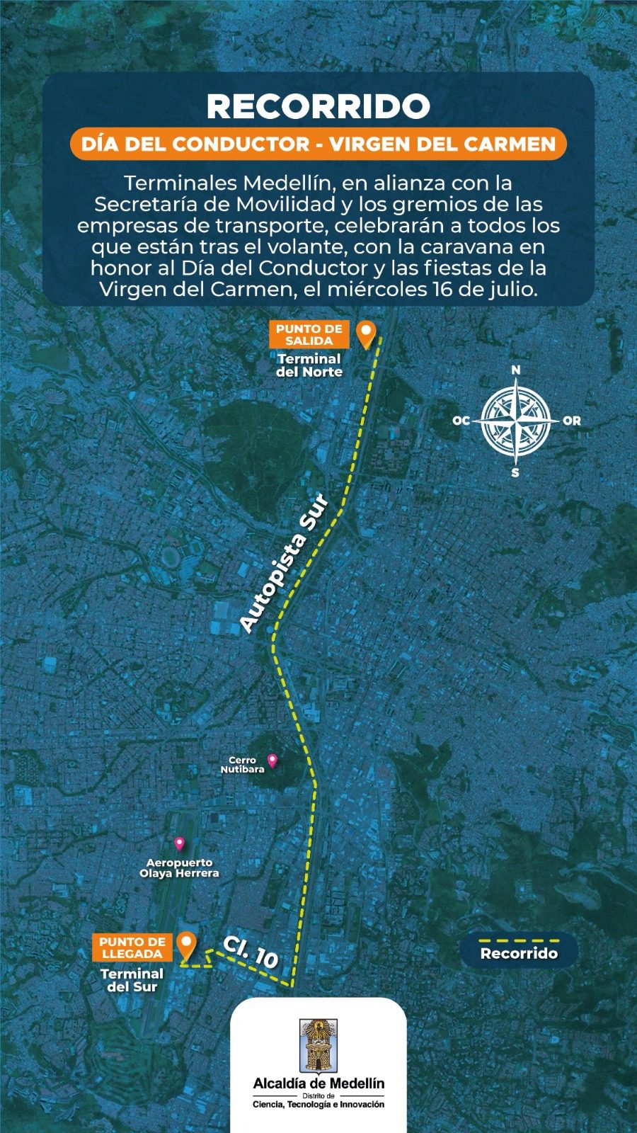 Pilas: habrá cierres viales en Medellín por desfile de la Virgen del Carmen