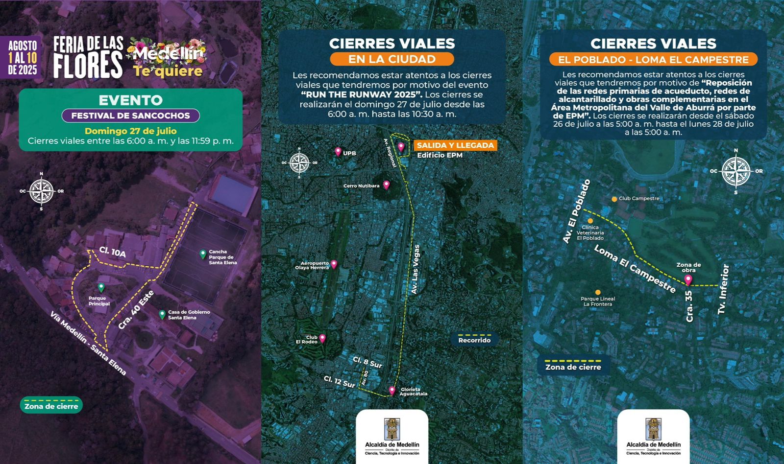 Anuncian cierres viales en Medellín por Festival de Sancochos y otros eventos