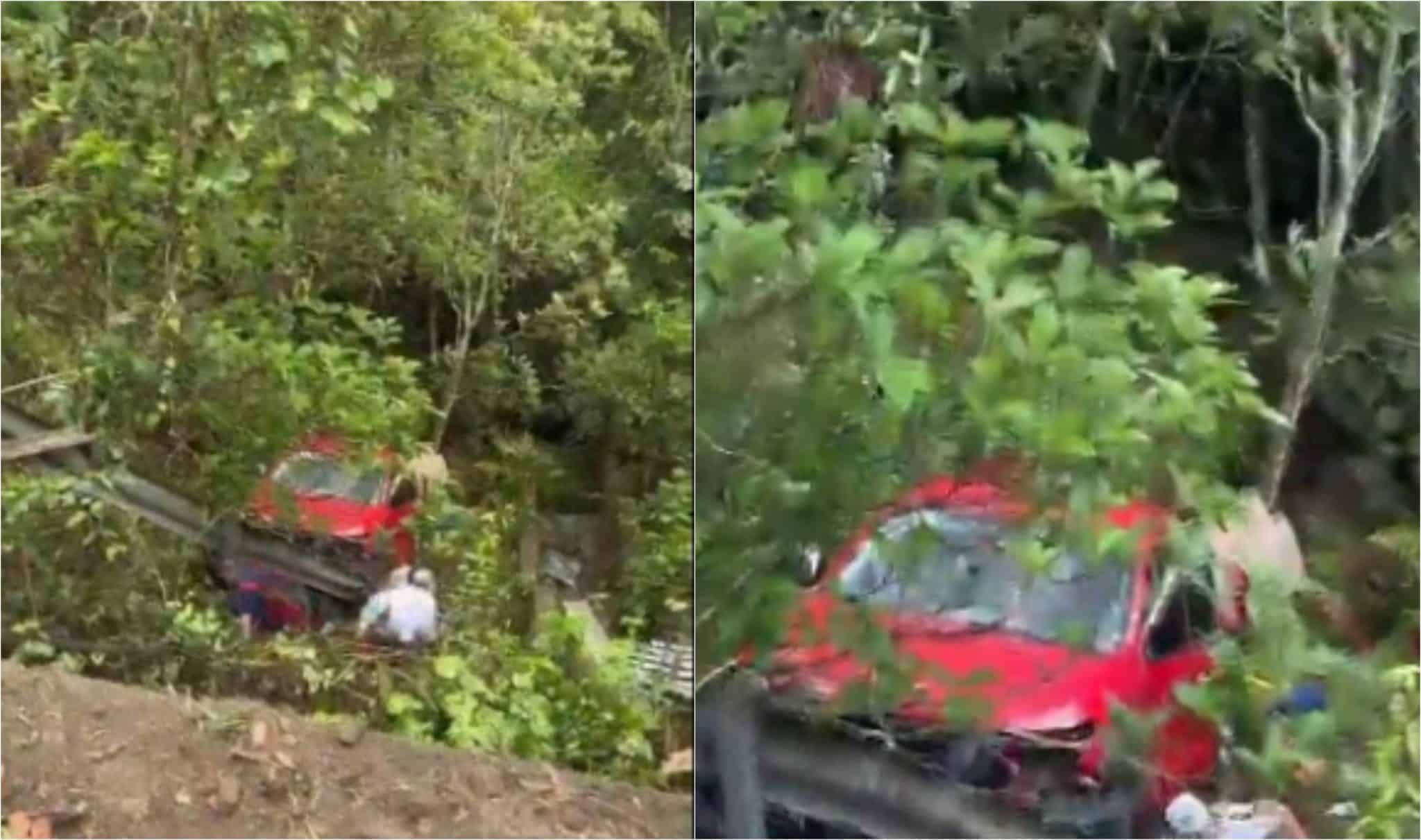 Accidente de tránsito en la Medellín - Bogotá deja 4 personas heridas luego de caer a un precipicio