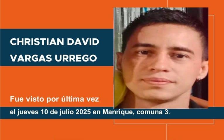 Amigos y familiares buscan a Christian David desaparecido desde el 10 de julio