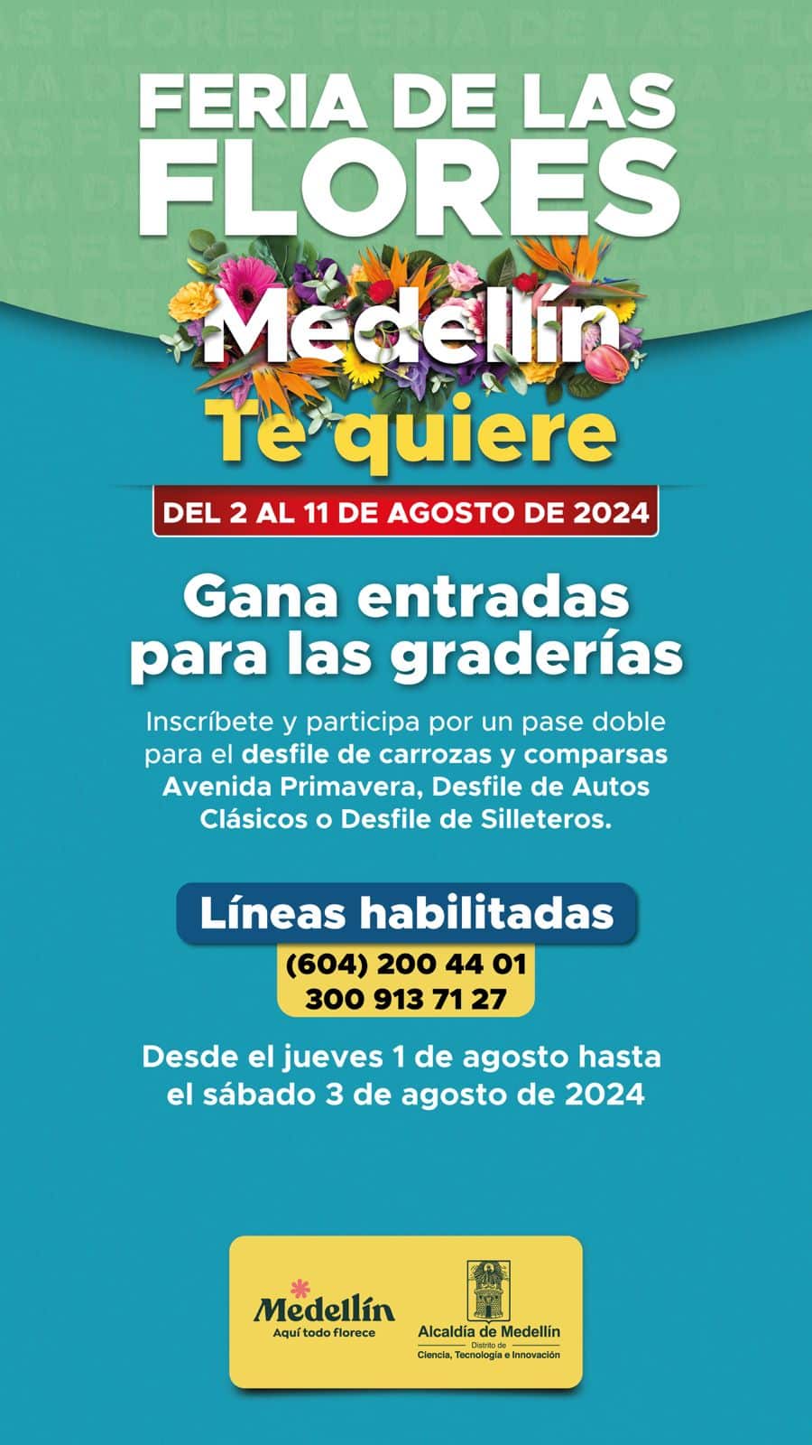 Así es como puede conseguir las boletas para el Desfile de Silleteros y otros eventos