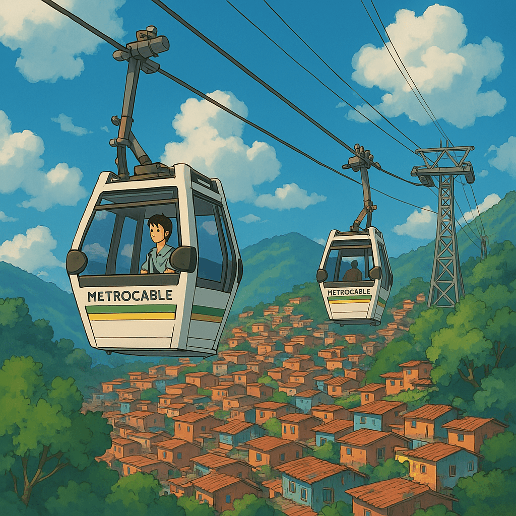 Así se ven algunos lugares de Medellín con animación Ghibli