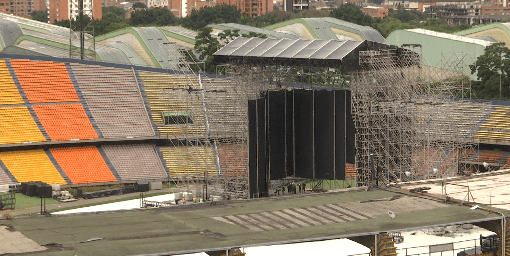 Así va el montaje del escenario de Shakira en Medellín