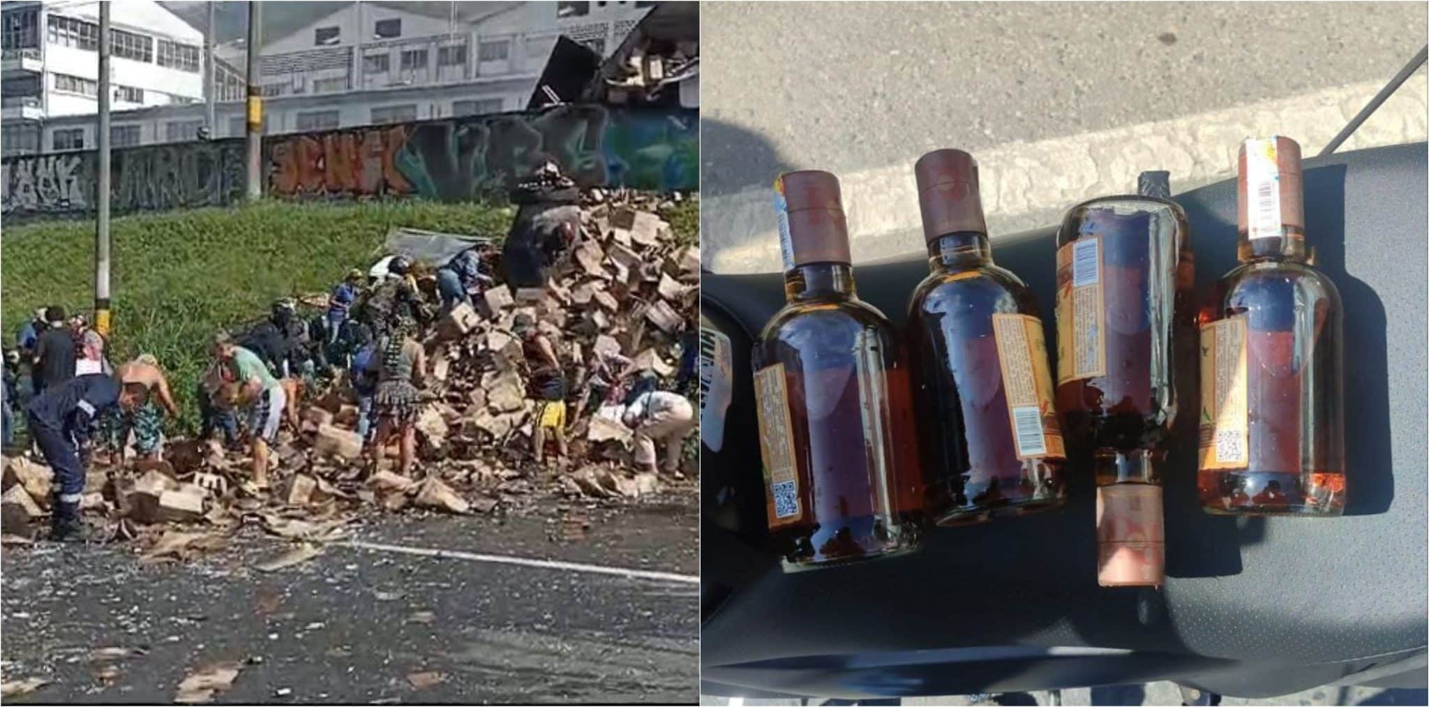 Capturan a 2 hombres que pretendían robar licor del camión accidentado en Copacabana