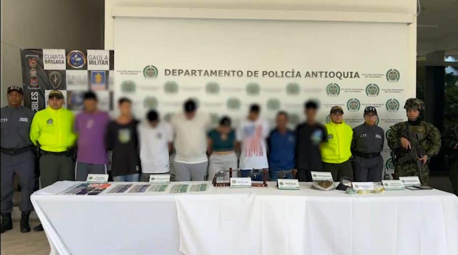 Capturan ocho presuntos integrantes de 'La Terraza' en el Suroeste de Antioquia