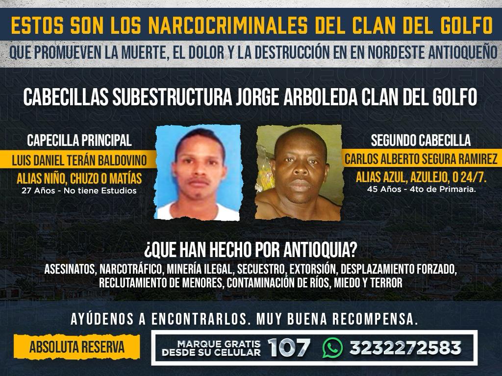 Cartel de los más buscados segovia