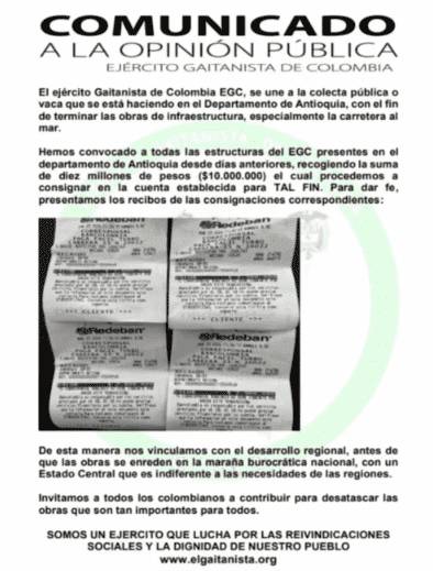 ¿El Clan del Golfo apoyó a la "vaca" por las vías 4G?