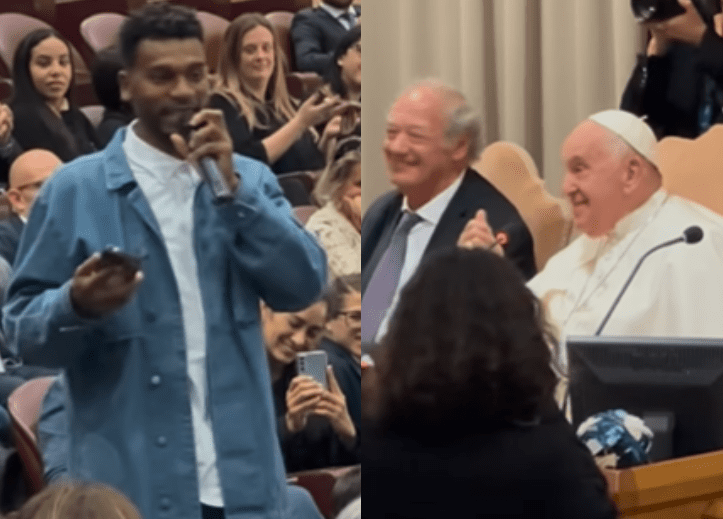 Emocionante momento Tostao le cantó al papa Francisco