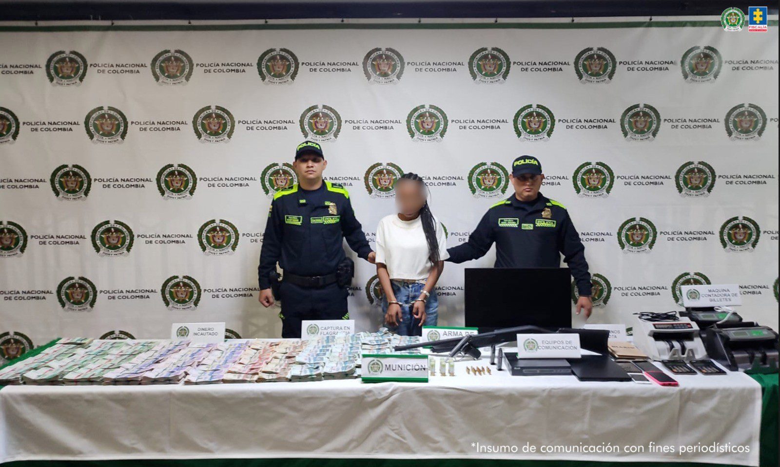 Envían a la cárcel a mujer que custodiaba 700 millones de pesos pertenecientes a grupos delincuenciales