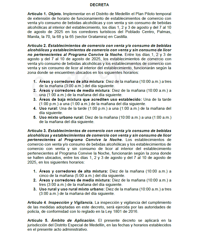 Extenderán horarios de establecimientos comerciales nocturnos durante fines de semana de la feria