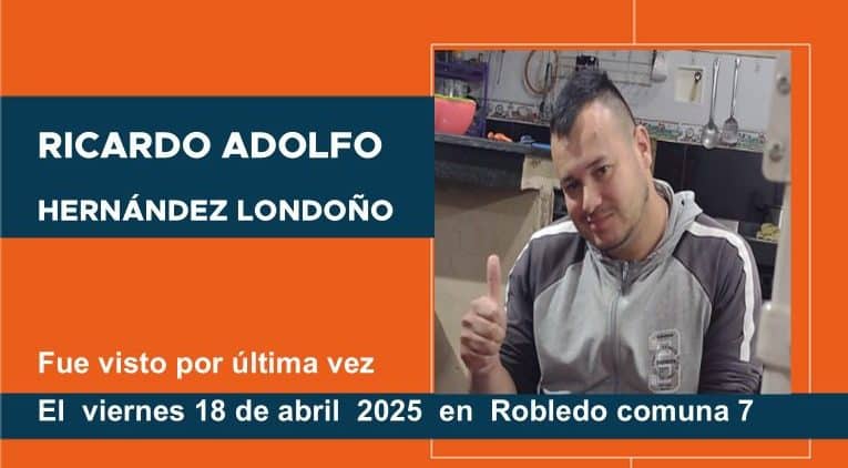 Familiares y amigos buscan a Ricardo Adolfo Hernández Londoño